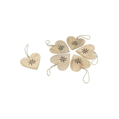 Coeurs en manguier Edelweiss (Lot de 6) AUBRY GASPARD
