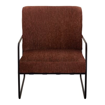 Fauteuil GASPARD en velours côtelé et métal BLANC D’IVOIRE