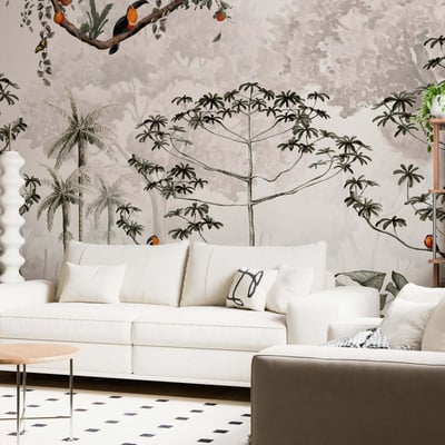Papier peint panoramique avec paysage d'une jungle tropicale - 85x260 cm (l x h) LA TOUCHE ORIGINALE
