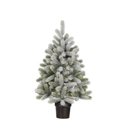 Sapin de Noël artificiel enneigé H90 cm NAGOYA BLACK BOX TREES