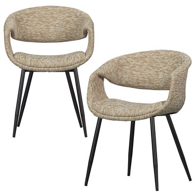 Lot de 2 chaises de table en bois et polyester YOSSI WOOOD