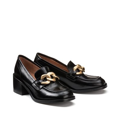 Mocassini con tacco in pelle, con catena LA REDOUTE COLLECTIONS
