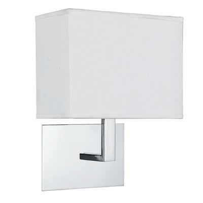 Chrome Rectangular Wall Light with White Shade SO'HOME