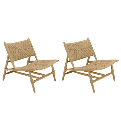 Fauteuil détente motifs tressés et teck (lot de 2) SUMMER PIER IMPORT