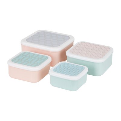 Set of 4 Frosted Deco Lunch Boxes SO'HOME