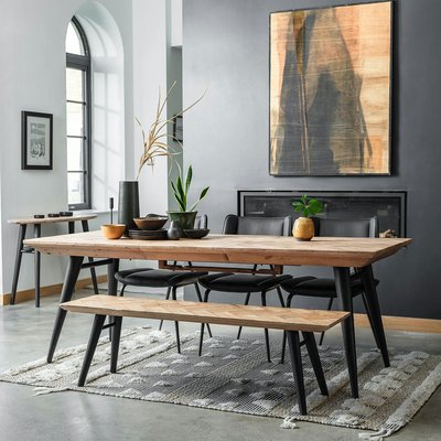 Table extensible en bois recyclé FSC motif chevron 160-211 cm FAGA PIER IMPORT