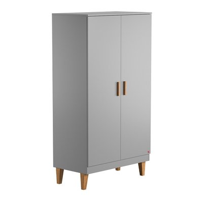 Armoire 2 Portes avec 2 Étagères et 1 Penderie L100 x H186.5 cm - Lounge CALICOSY