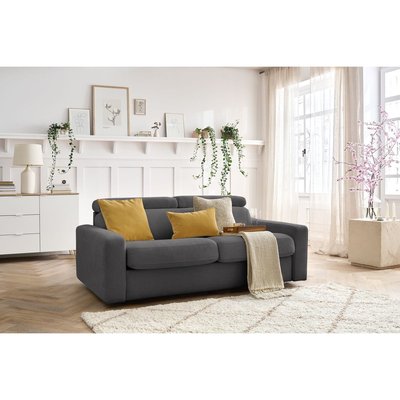 Canapé droit convertible 3 places en tissu couchage 160x190 cm, MONACO BOBOCHIC