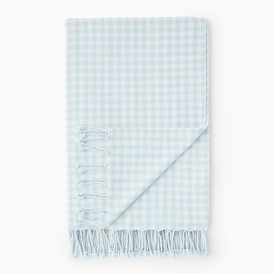 Fouta damier, 180x200cm, 100% coton bio MONOPRIX