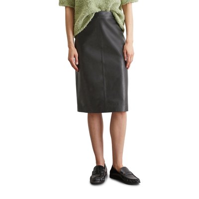 Jupe en cuir crayon regular en cuir d'agneau souple MARC O'POLO