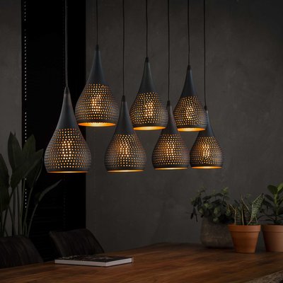 Suspension moderne goutte 7 lampes ajourées RALF PIER IMPORT