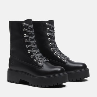Schnürstiefeletten mit Keilabsatz aus Leder Stone Street Mid Lace TIMBERLAND