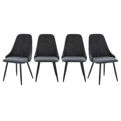 Lot de 4 chaises en tissu avec pieds en métal noir L50 cm MANI CALICOSY