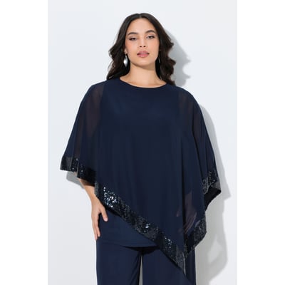 Blouse avec voile en mousseline. Encolure ULLA POPKEN