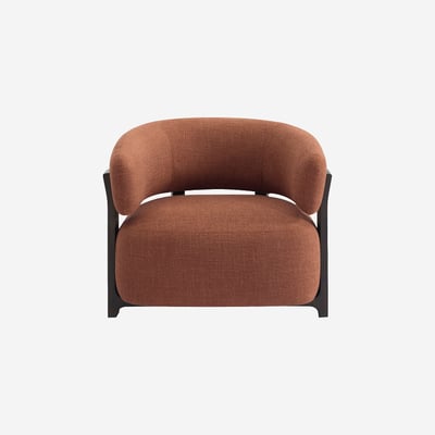 Fauteuil en tissu texturé et noyer BARREA HABITAT