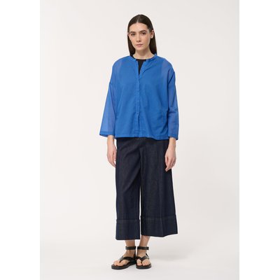 Chemise bleue oversize en voile de coton HUMILITY