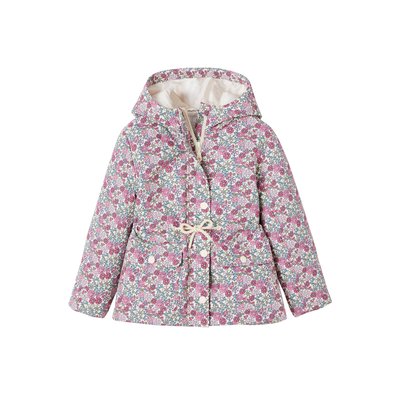Parka courte à capuche motifs fleurs VERTBAUDET