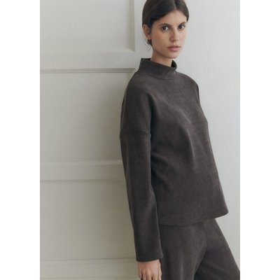Sweat-shirt velours côtelé col montant MANGO