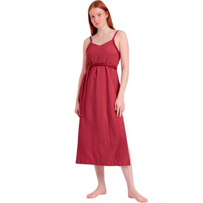 Robe estivale mi-longue fines bretelles Linen Style ADMAS