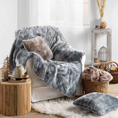 Plaid imitation fourrure antartic DOUCEUR D'INTÉRIEUR