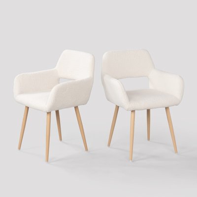 Lot de 2 chaise de salle à manger scandinave en bouclette, CROMWELL MEUBLES COSY