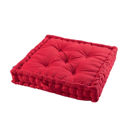 Coussin de sol matelassé en coton Rouge 60cm EDEN