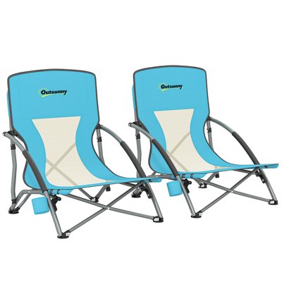 Lot de 2 chaises de plage pliantes légères poids net 2,2 Kg OUTSUNNY