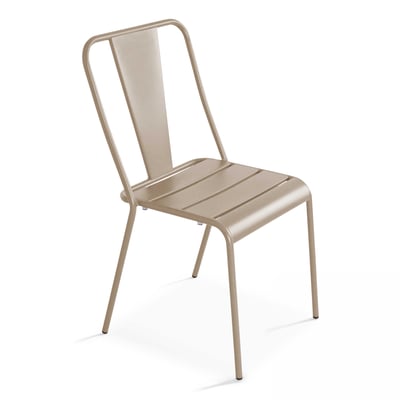 Chaise de jardin bistrot en métal, DIEPPE OVIALA