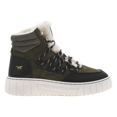 Bottines FEMME Mustang kaki et à lacets MUSTANG
