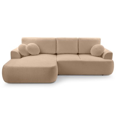 Canapé d'Angle Convertible en Tissu bouclette 4 places - CANDELA LISA DESIGN