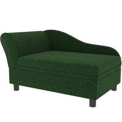Canapé chien design méridienne - coffre rangement intégré - velours vert PAWHUT