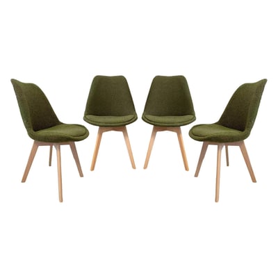 Chaise scandinave bois de hêtre et bouclette texturée (lot de 4) NILS SWEEEK
