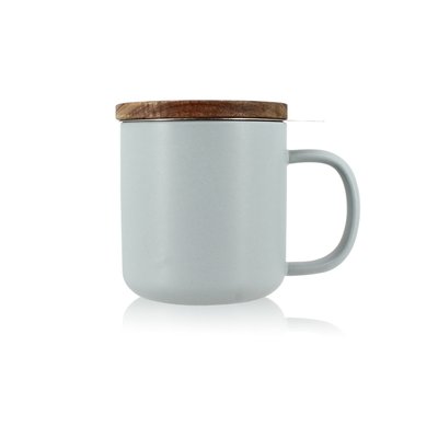 Tisanière en grès avec couvercle en bois d'acacia 300ml OGO LIVING