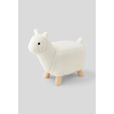 Tabouret forme lama, 53x23x42cm, en polyester et bois MONOPRIX