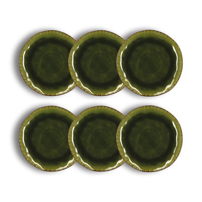 Lot de 6 assiettes plates en grès 27,5cm, META OGO LIVING