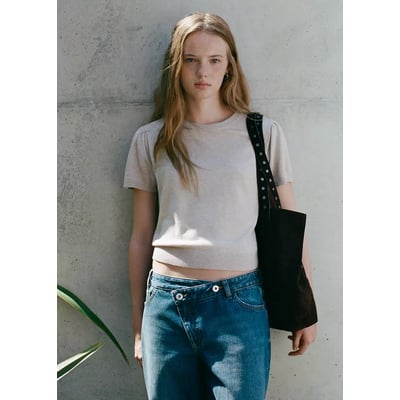Pull en maille à manches courtes MANGO TEEN