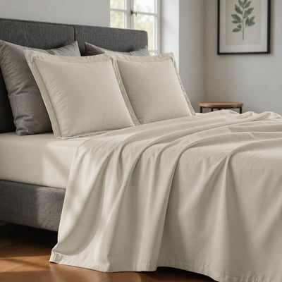 Parure de draps plat coton unie, ESSENTIEL C DESIGN HOME TEXTILE