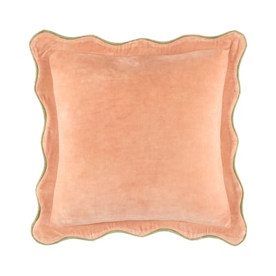 Housse de coussin en velours vert, FESTON DESFORGES