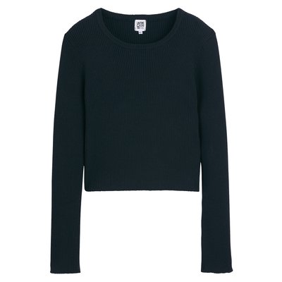 Pull slim à col rond en fine maille côtelée LA REDOUTE COLLECTIONS
