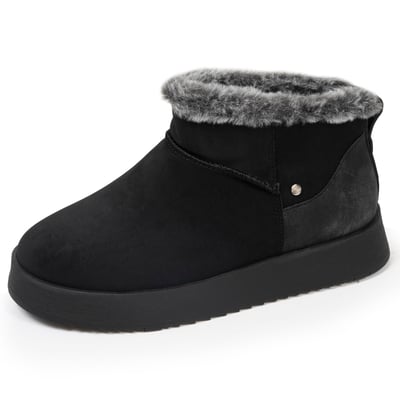 Bottines basses revers fourré, semelle à mémoire de forme ISOTONER