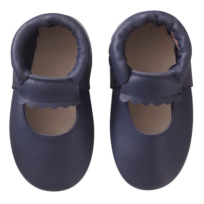 Chaussons cuir souple uni ouvert TICHOUPS