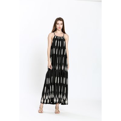 Embroidered Maxi Slip Dress SEE U SOON