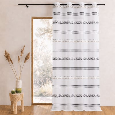 Voilage jacquard à rayures géométriques HOME MAISON