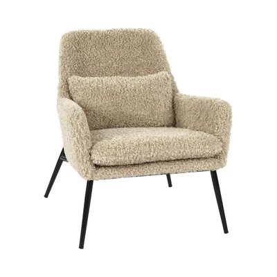 Fauteuil en tissu bouclette et métal - HAILEY POMAX