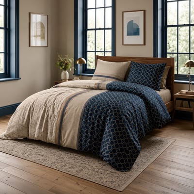 Parure de couette 3pcs 100%coton 57fils/cm2- nairobi ATELIER DU COTON