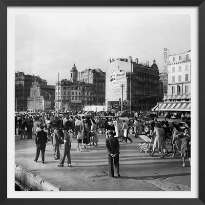 Affiche Marseille - Quai des Belges, Scène de vie en 1948 HEXOA