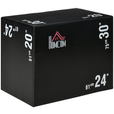 Box jump crossfit - box de pliométrie - mousse PE noir HOMCOM