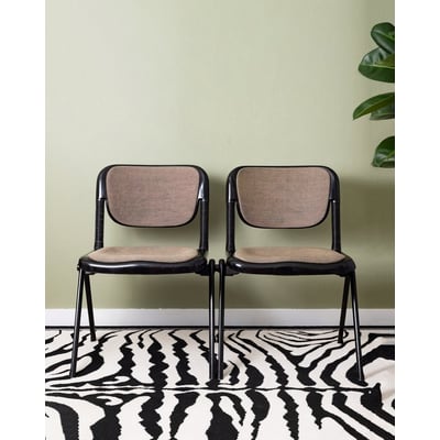 Paire de deux chaises design Alma N°1991 - Bon état DEBONGOUT
