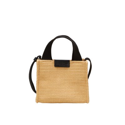 Sac à bandoulière small en aspect raphia-basting MARC O'POLO