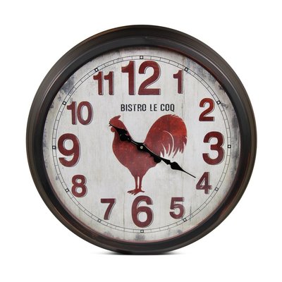 Grande Horloge Ancienne Murale Bistro le Coq DECORATION D’AUTREFOIS